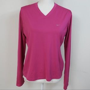 Y117 Nike Pink Long Sleeve Workout Top